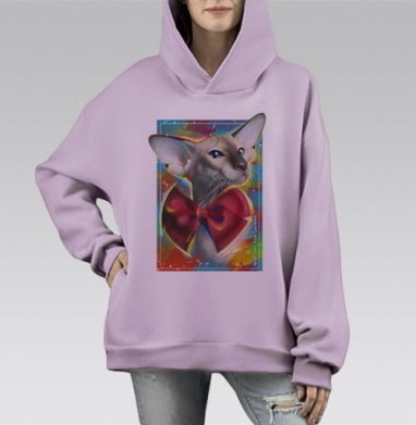 Фиеста, Hoodie Mono Fiolet, оверсайз, утепленная