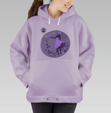 Фигура в шаре с мечтательной атмосферой, Hoodie Oversize Fiolet