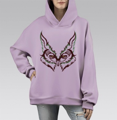 Филин, Hoodie Mono Fiolet, оверсайз, утепленная