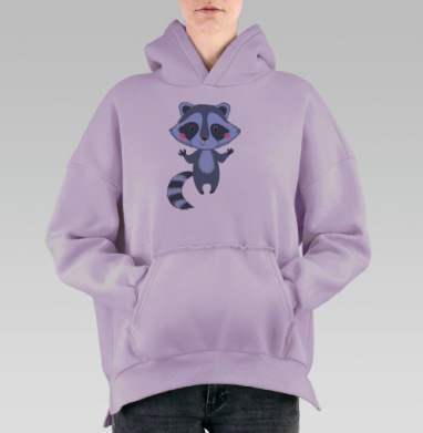 Флаффи Енот, Hoodie Oversize Fiolet, утепленная