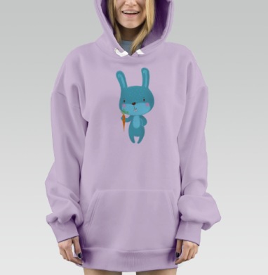 Флаффи Заяц, Hoodie Mjhigh Dig Mel, Fiolet, утепленная