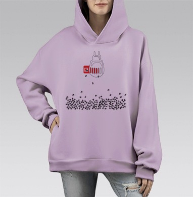 Флеш...!, Hoodie Mono Fiolet, оверсайз, утепленная