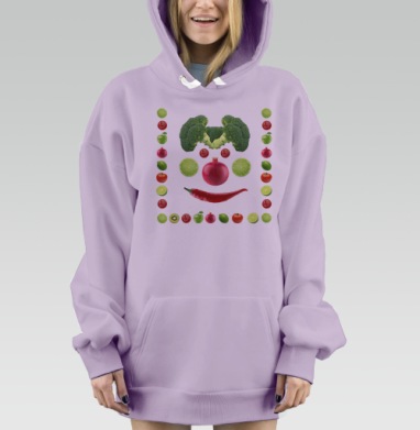 Фруктово-овощной коллаж Клоун, Hoodie Mjhigh Dig Mel, Fiolet, утепленная