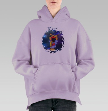 Галактическая девушка, Hoodie Oversize Fiolet, утепленная