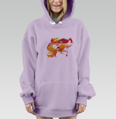 Жар птица, Hoodie Mjhigh Dig Mel, Fiolet, утепленная