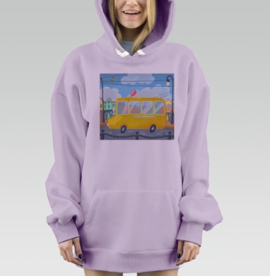 Желтый сити-бас, Hoodie Mjhigh Dig Mel, Fiolet, утепленная