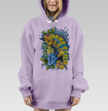 Желтый хамелеон, Hoodie Mjhigh Dig Mel, Fiolet, утепленная