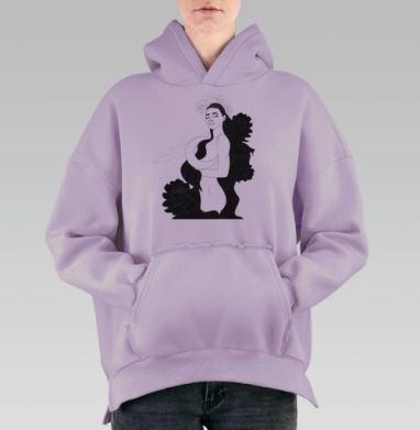 Женщина космос, Hoodie Oversize Fiolet, утепленная
