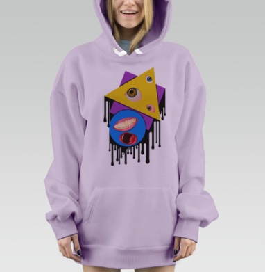 Геометрический мутант, Hoodie Mjhigh Dig Mel, Fiolet, утепленная
