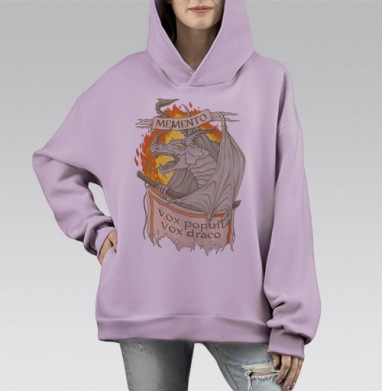 ГЛАС ДРАКОНА, Hoodie Mono Fiolet, оверсайз, утепленная