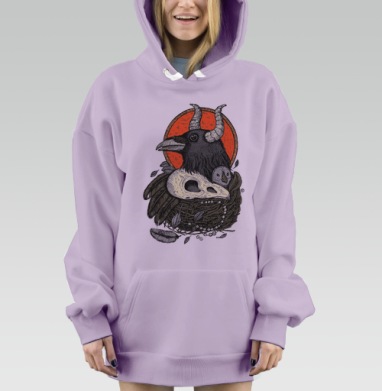 Гнездо ворона, Hoodie Mjhigh Dig Mel, Fiolet, утепленная