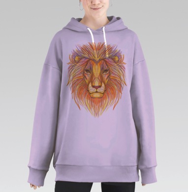 Голова льва, Hoodie Long Oversize Fiolet