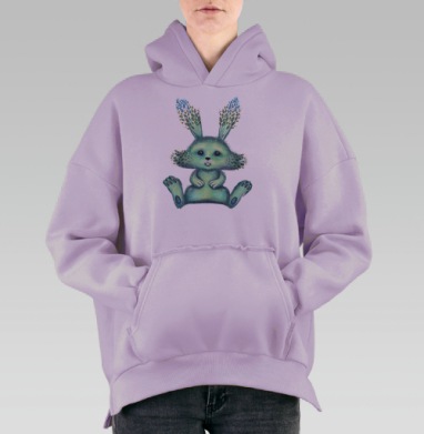 Голубой кролик, Hoodie Oversize Fiolet, утепленная