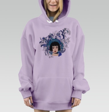 Голубой Шанхай, Hoodie Mjhigh Dig Mel, Fiolet, утепленная