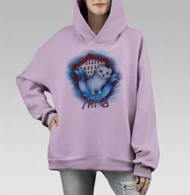 горностаюшка, Hoodie Mono Fiolet, оверсайз, утепленная