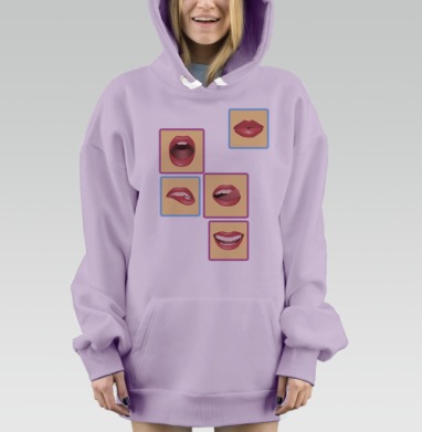 Губки, Hoodie Mjhigh Dig Mel, Fiolet, утепленная