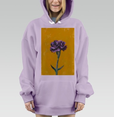 Гвоздика на желтом, Hoodie Mjhigh Dig Mel, Fiolet, утепленная