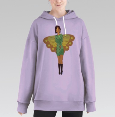 И у меня есть крылья, Hoodie Long Oversize Fiolet