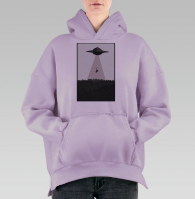 Инопланетное похищение, Hoodie Oversize Fiolet, утепленная