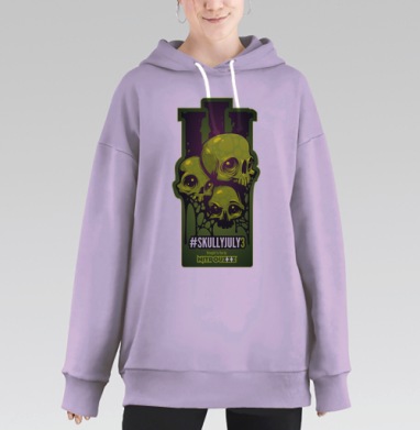 Июль Черепов Три, Hoodie Long Oversize Fiolet