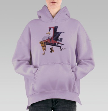 Избушка, Hoodie Oversize Fiolet, утепленная