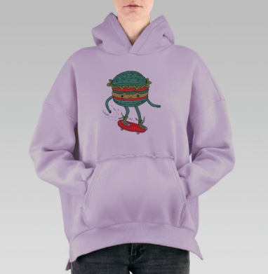 Кьюкумбургер, Hoodie Oversize Fiolet, утепленная