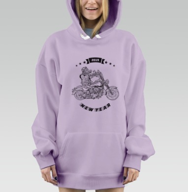 Кабан байкер., Hoodie Mjhigh Dig Mel, Fiolet, утепленная