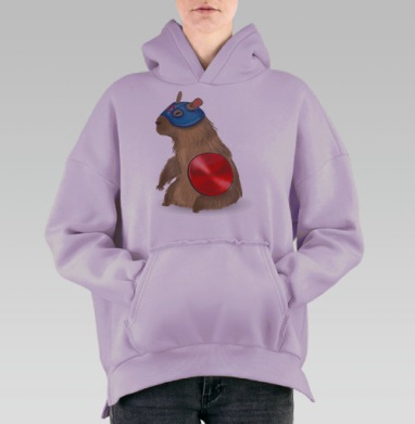 Капитан капибара, Hoodie Oversize Fiolet, утепленная