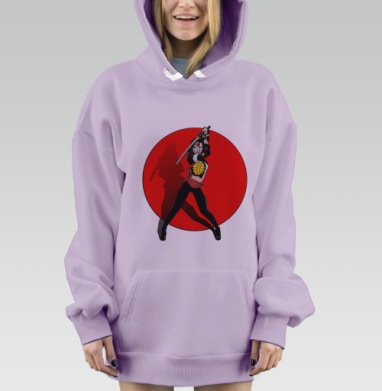 Катана  войн тени, Hoodie Mjhigh Dig Mel, Fiolet, утепленная