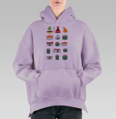 Кавайсуши, Hoodie Oversize Fiolet, утепленная