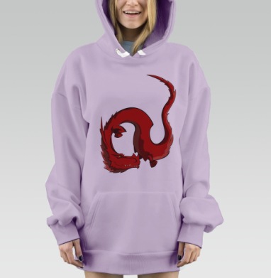Китайский дракон, Hoodie Mjhigh Dig Mel, Fiolet, утепленная