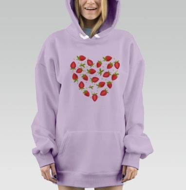 Клубничная любовь, Hoodie Mjhigh Dig Mel, Fiolet, утепленная