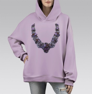 Колье, Hoodie Mono Fiolet, оверсайз, утепленная