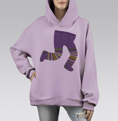 Колготки (Живая Азбука), Hoodie Mono Fiolet, оверсайз, утепленная