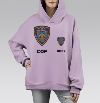 КОП И Я, Hoodie Mono Fiolet, оверсайз, утепленная