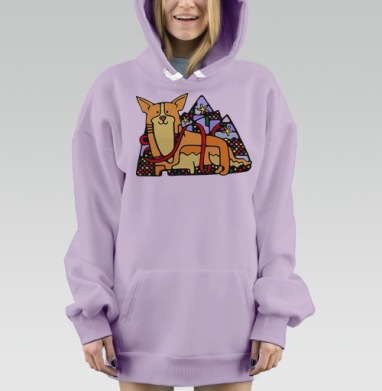 Корги, Hoodie Mjhigh Dig Mel, Fiolet, утепленная