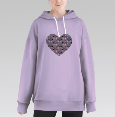 Кошачее настроение, Hoodie Long Oversize Fiolet