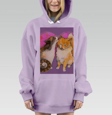 Кошачий поцелуй, Hoodie Mjhigh Dig Mel, Fiolet, утепленная