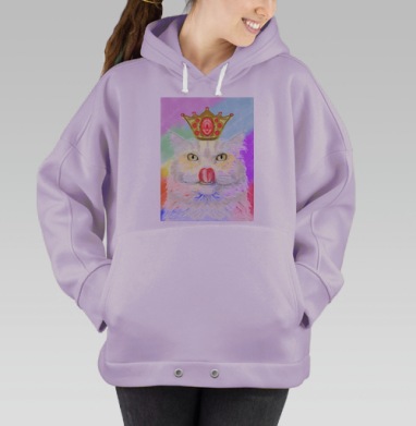 Кошка с короной, Hoodie Oversize Fiolet