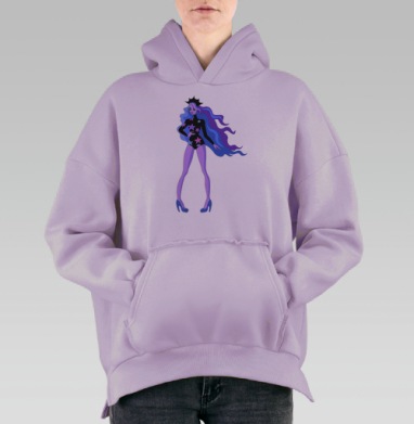 Космическая девушка, Hoodie Oversize Fiolet, утепленная