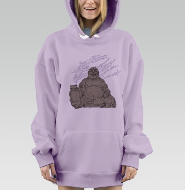 Космический Будда, Hoodie Mjhigh Dig Mel, Fiolet, утепленная