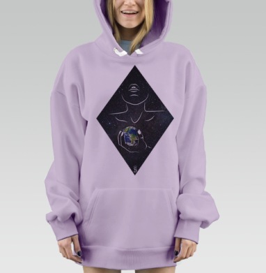 Космос внутри нас, Hoodie Mjhigh Dig Mel, Fiolet, утепленная