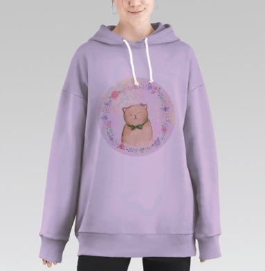 Кот и мышь, Hoodie Long Oversize Fiolet