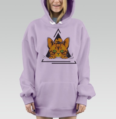 Кот, просто кот, Hoodie Mjhigh Dig Mel, Fiolet, утепленная