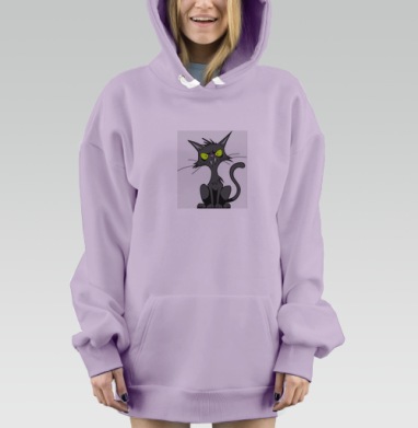 Кот зубач, Hoodie Mjhigh Dig Mel, Fiolet, утепленная