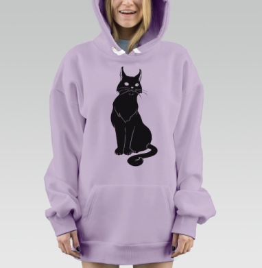 Котейку все достало чёрный, Hoodie Mjhigh Dig Mel, Fiolet, утепленная