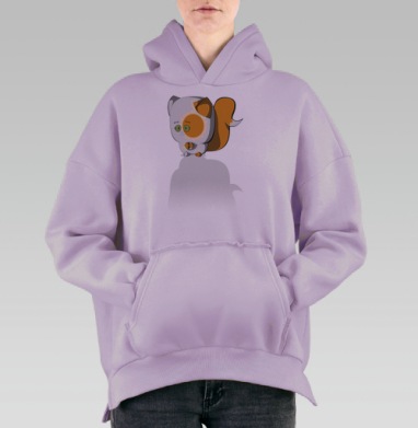 Котики милый друг, Hoodie Oversize Fiolet, утепленная
