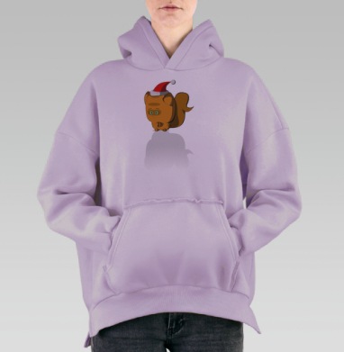 Котики празничный  друг, Hoodie Oversize Fiolet, утепленная