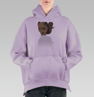 Котики верный друг, Hoodie Oversize Fiolet, утепленная