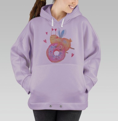 Козявочка с пончиком, Hoodie Oversize Fiolet